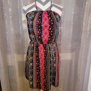 NoBo Multicolor Mandala Patchwork Halter Dress